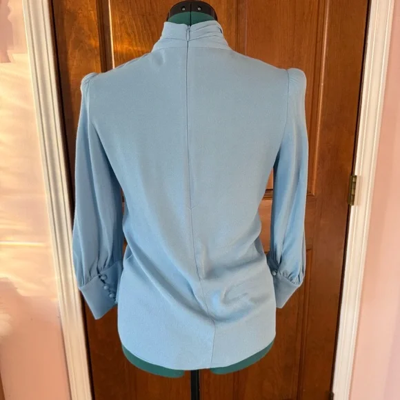 Goat by JANE ATELIER Baby Blue Self Tie Bow Blouse US 4 - Picture 5 of 8